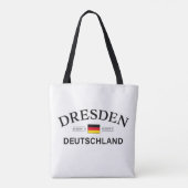 Dresden Deutschland Coordinates German Tote Bag (Achterkant)