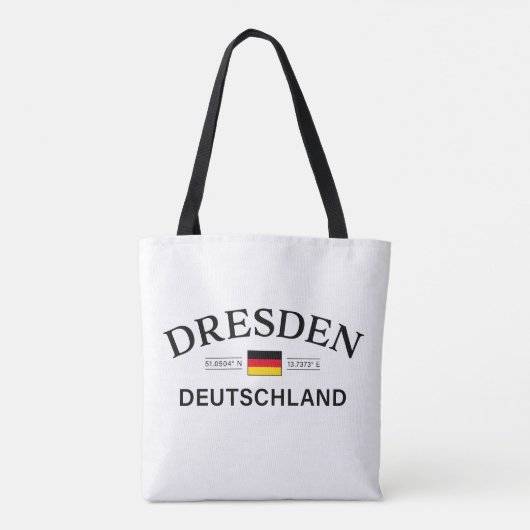 Dresden Deutschland Coordinates German Tote Bag (Achterkant)