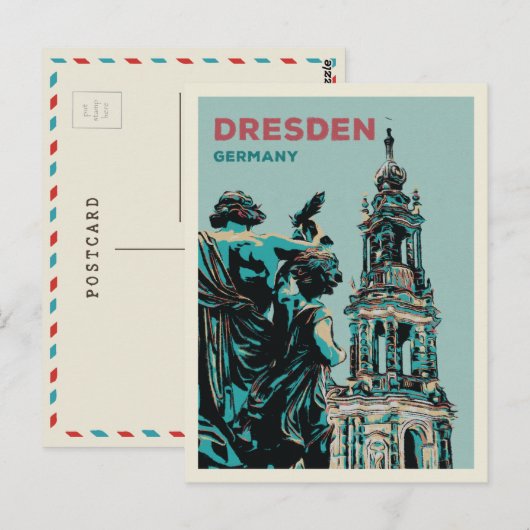 Dresden Duitse historische stad Briefkaart (Voorkant / Achterkant)
