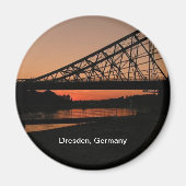 Dresden, Duitsland: Blauwe Wonderbrug Magneet (Voorkant)