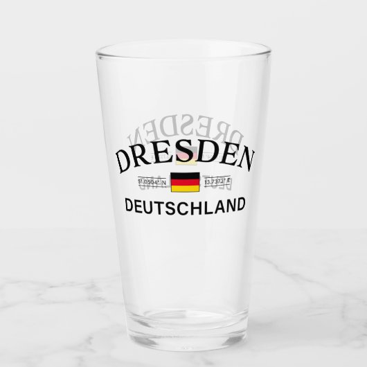 Dresden Duitsland Coördinaten Duits Glas (Voorkant)