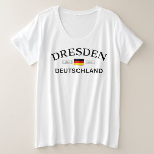 Dresden Duitsland Coördinaten Duits Grote Maat T-shirt