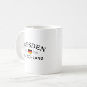 Dresden Duitsland Coördinaten Duits Koffiemok (Voorkant links)