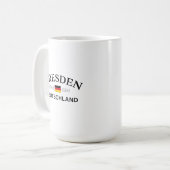 Dresden Duitsland Coördinaten Duits Koffiemok (Voorkant links)