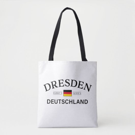 Dresden Duitsland Coördinaten Duits Tote Bag (Voorkant)