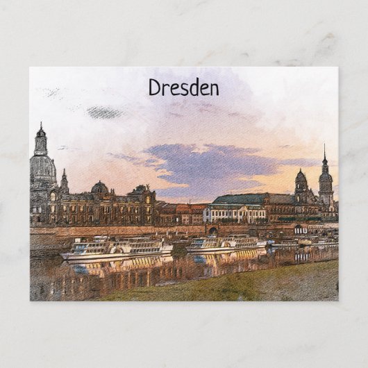 Dresden Duitsland Elbe Panorama Uitzicht Briefkaart (Voorkant)