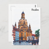 Dresden Duitsland Frauenkirche City Uitzicht Briefkaart (Voorkant / Achterkant)