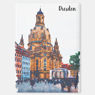 Dresden Duitsland Frauenkirche City Uitzicht Magneet