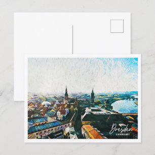 Dresden Duitsland Mooi olieverflandschap Briefkaart