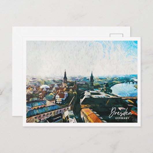 Dresden Duitsland Mooi olieverflandschap Briefkaart (Voorkant / Achterkant)