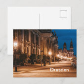 Dresden, Duitsland Night Time Street Uitzicht Briefkaart (Voorkant / Achterkant)