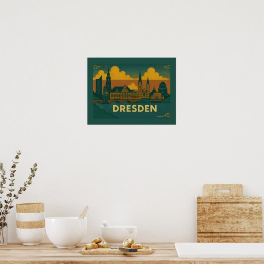 Dresden Duitsland Stad Kunst Poster (Keuken)
