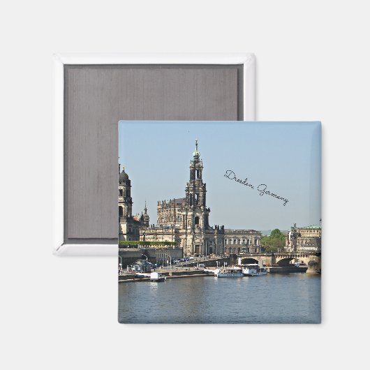 Dresden, Duitsland stadsgezicht Magneet (Voorkant / Achterkant)