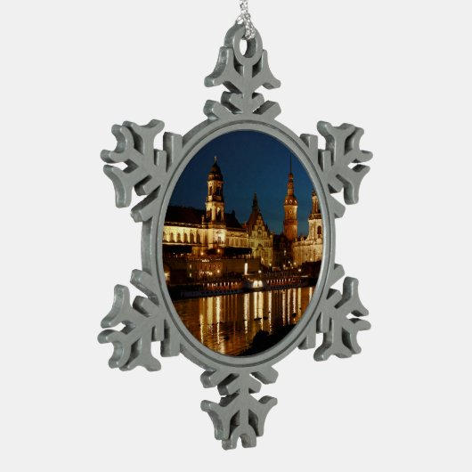 Dresden, Duitsland Tin Sneeuwvlok Ornament (Links)