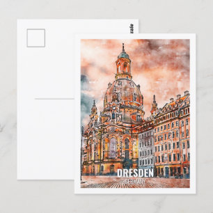 Dresden Duitsland Travel Place Waterverf Briefkaart