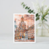 Dresden Duitsland Travel Place Waterverf Briefkaart (Staand voorkant)