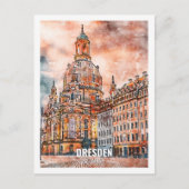 Dresden Duitsland Travel Place Waterverf Briefkaart (Voorkant)