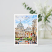 Dresden Duitsland Travel Place Waterverf Briefkaart (Staand voorkant)