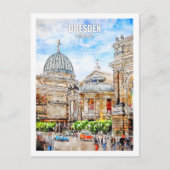Dresden Duitsland Travel Place Waterverf Briefkaart (Voorkant)