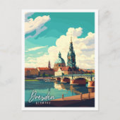Dresden Duitsland vintage reisillustratie Briefkaart (Voorkant)