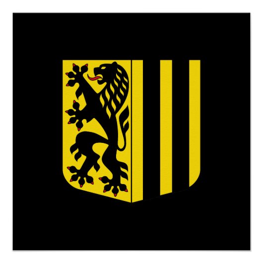 Dresden embleem Duitsland vlag symbool wapen Perfect Poster (Voorkant)