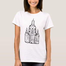 "Dresden Frauenkirche, Duitsland" | Minimalistisch T-shirt