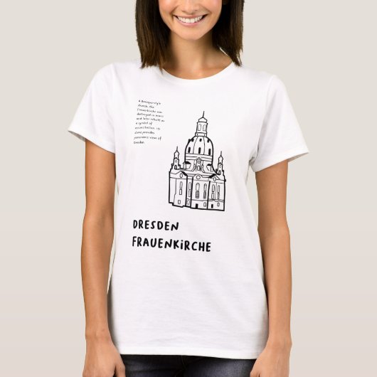 "Dresden Frauenkirche, Duitsland" | Minimalistisch T-shirt (Voorkant)