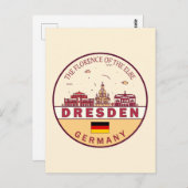 Dresden Germany City Skyline Emblem Briefkaart (Voorkant / Achterkant)