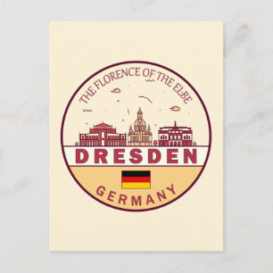 Dresden Germany City Skyline Emblem Briefkaart
