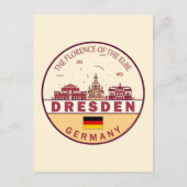 Dresden Germany City Skyline Emblem Briefkaart (Voorkant)
