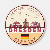 Dresden Germany City Skyline Emblem Magneet (Voorkant)