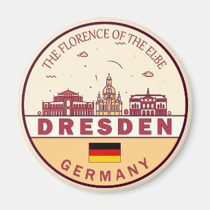 Dresden Germany City Skyline Emblem Magneet