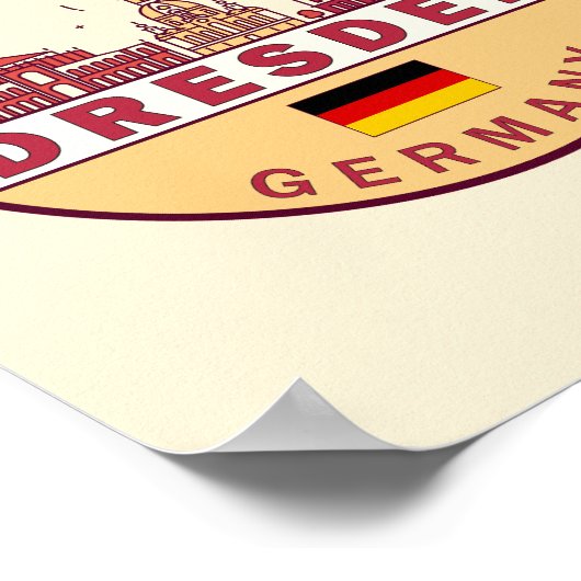 Dresden Germany City Skyline Emblem Poster (Hoek)