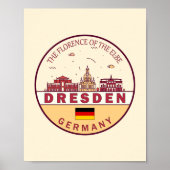 Dresden Germany City Skyline Emblem Poster (Voorkant)