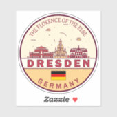 Dresden Germany City Skyline Emblem Sticker (Vel)