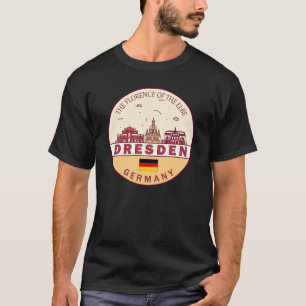Dresden Germany City Skyline Emblem T-shirt