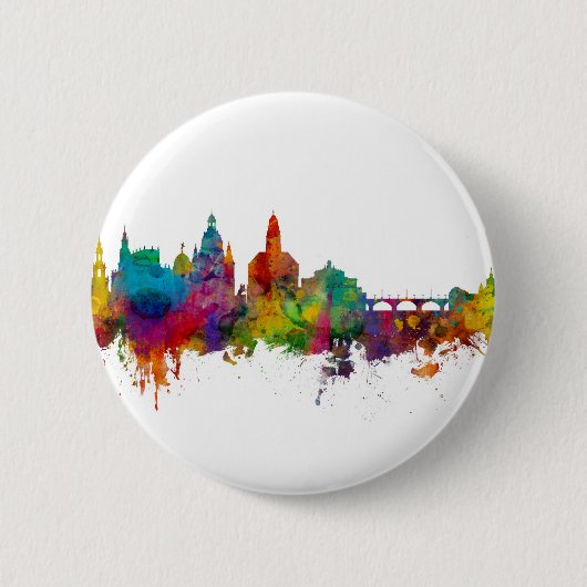 Dresden Germany Skyline Ronde Button 5,7 Cm (Voorkant)