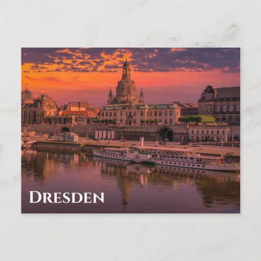 Dresden Germany Sunset Travel Photo Briefkaart (Voorkant)