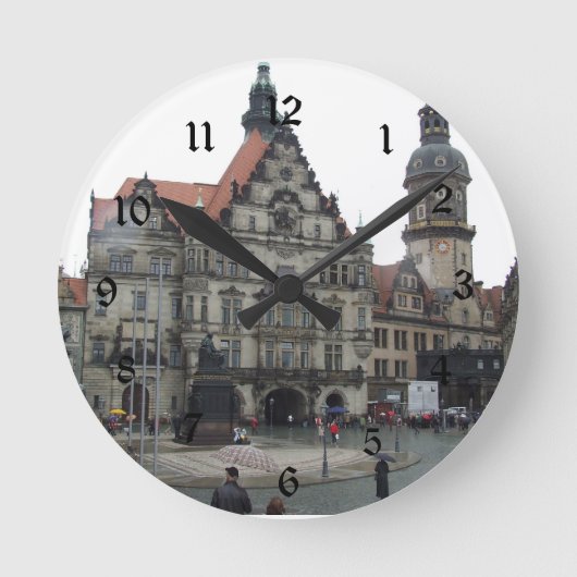 Dresden Germany Wall Clock Ronde Klok (Voorkant)