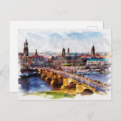 Dresden Germany waterverf art Briefkaart (Voorkant / Achterkant)