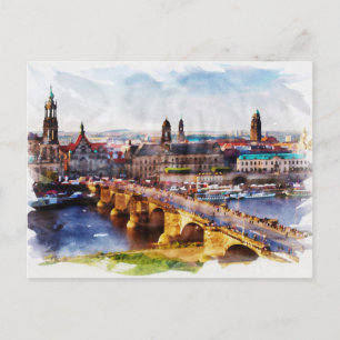 Dresden Germany waterverf art Briefkaart