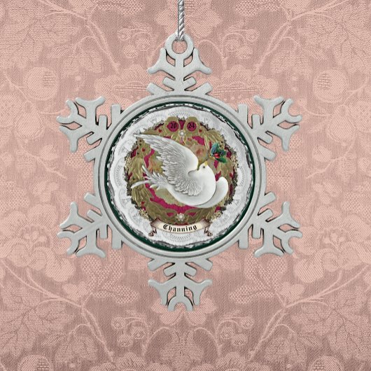 Dresden Kant Sneeuwduif Ornament