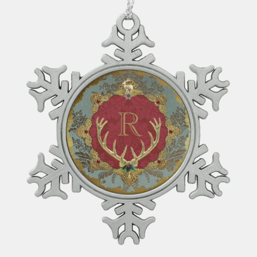 Dresden 'Lordly' Sneeuwvlok Frame Ornament (Voorkant)