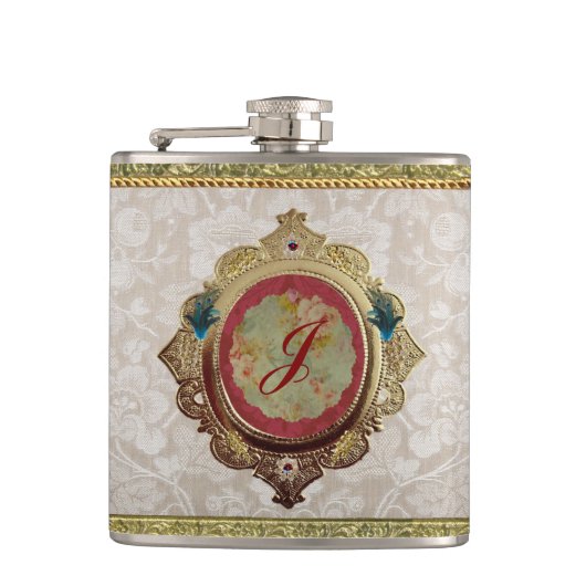Dresden 'Noblesse' 6 oz. Romantic Flask Heupfles (Voorkant)