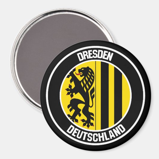 Dresden Round Emblem Magneet (Voorkant / Achterkant)