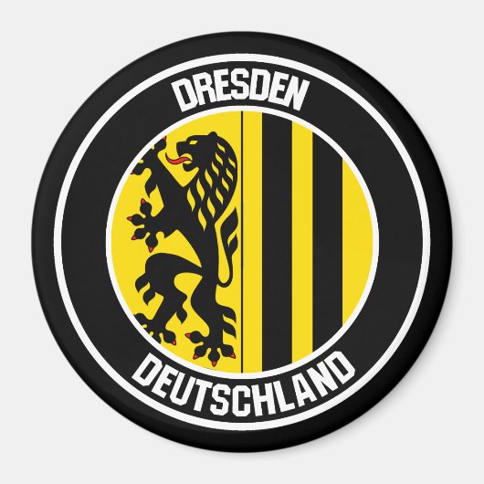 Dresden Round Emblem Magneet (Voorkant)