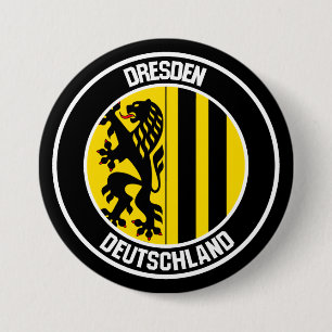 Dresden Round Emblem Ronde Button 7,6 Cm