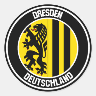 Dresden Round Emblem Ronde Sticker