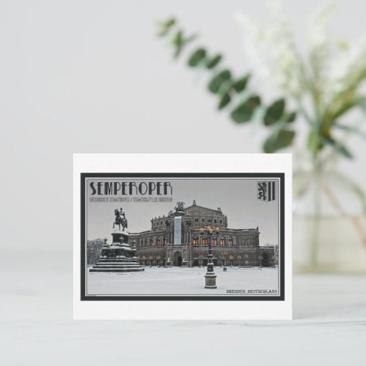Dresden - Semperoper Winter Briefkaart (Staand voorkant)