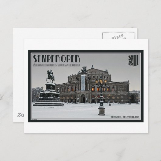 Dresden - Semperoper Winter Briefkaart (Voorkant / Achterkant)